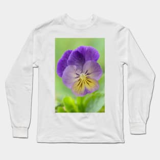 Pansy Viola  Photo with artistic filter applied Long Sleeve T-Shirt